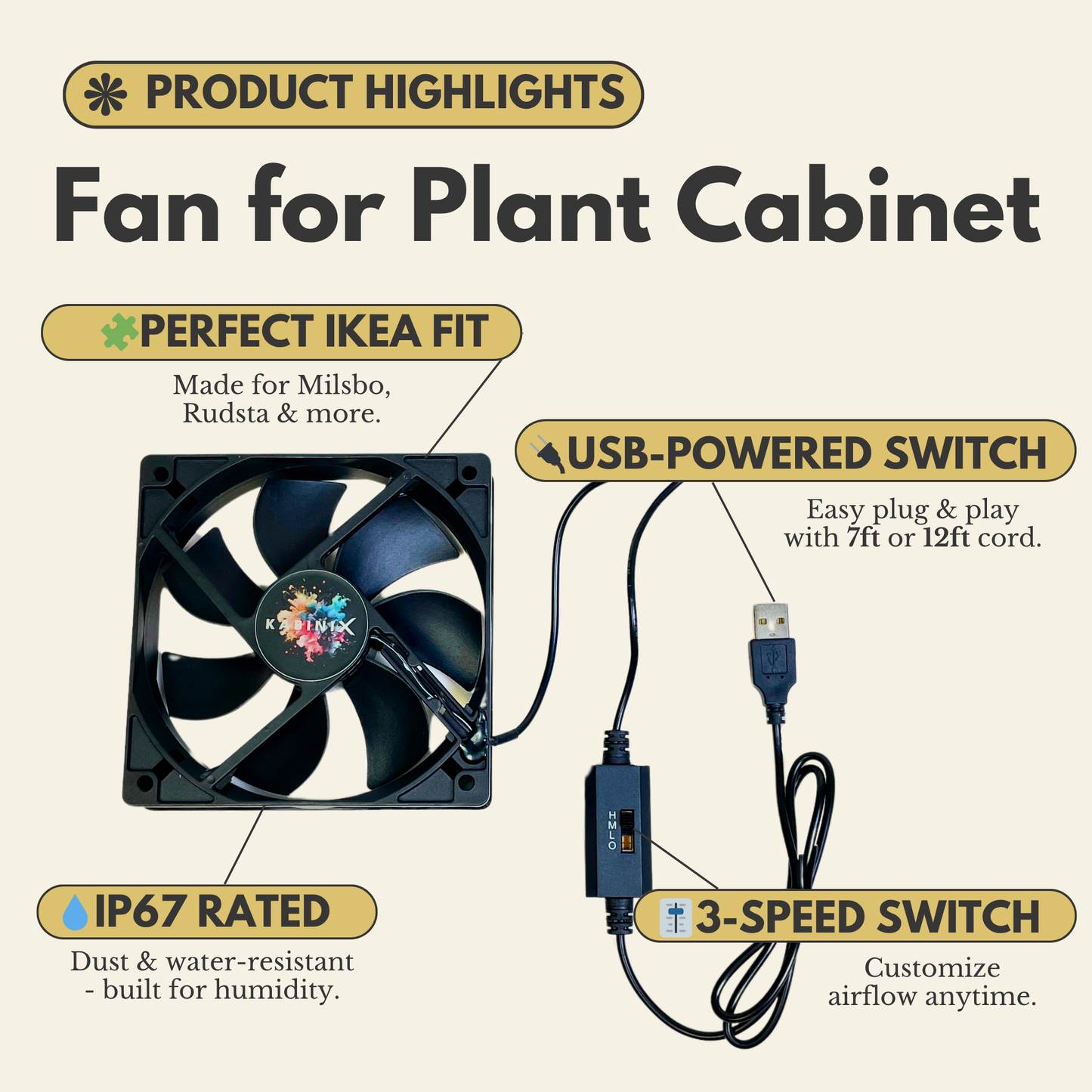 Fan for IKEA Greenhouse Cabinet